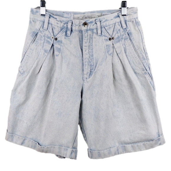 𝅺UNION Bay Sportswear Vintage Blue Light Stone Wash High Rise Jean Shorts - Picture 1 of 15